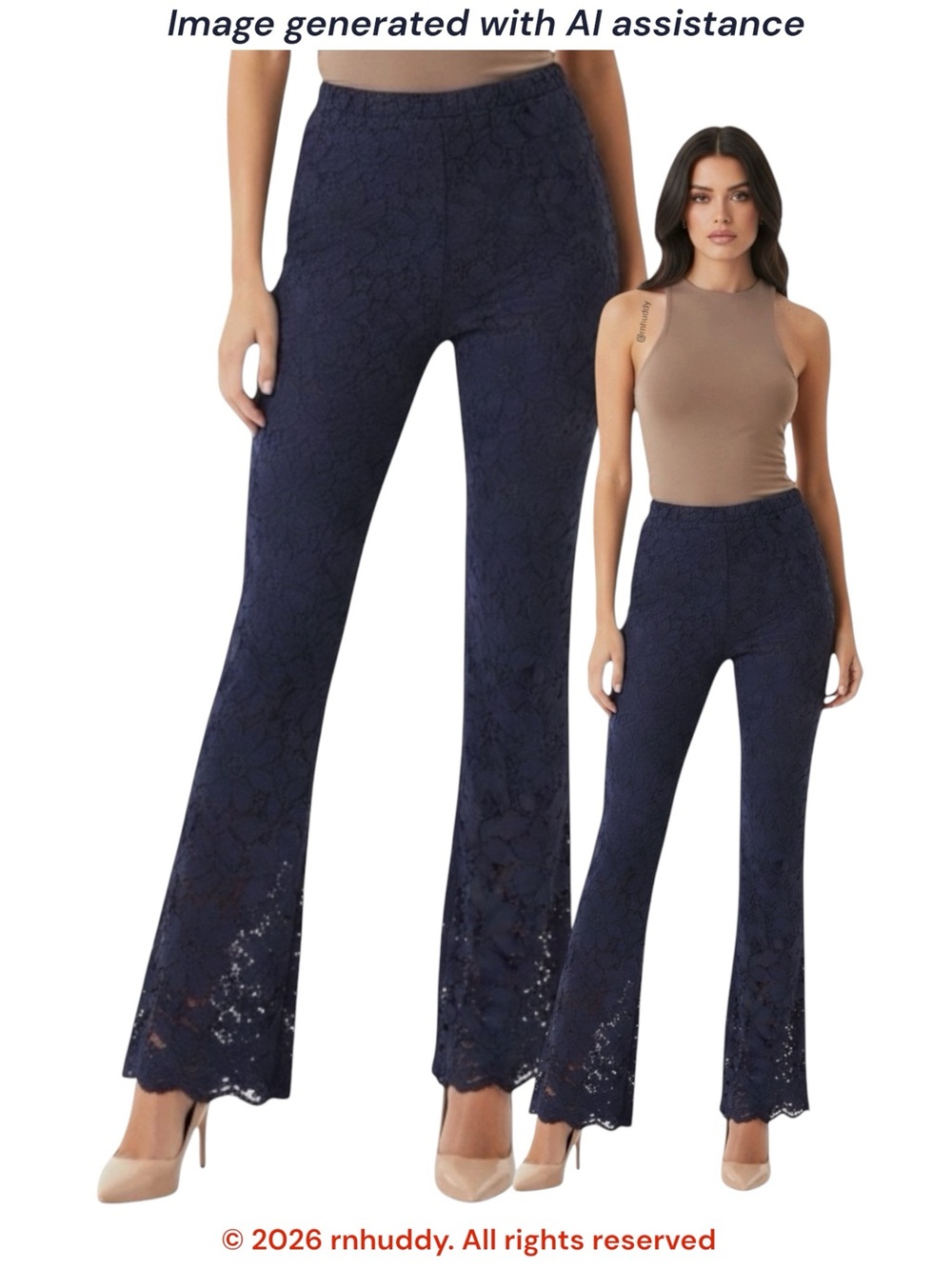 Free People XS navy wild disco lace pull on flare pants